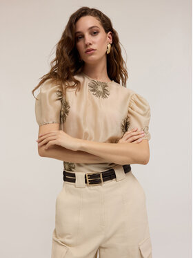 Motivi Motivi Bluzka 2717Q001876N0R2 Écru Regular Fit