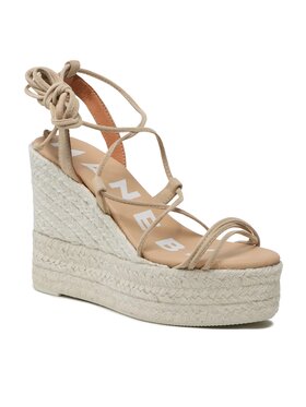 Manebi Manebi Espadrilky Soft Suede Lace-Up Wedge Espadrilles M 1.1 WA Béžová