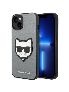 KARL LAGERFELD KARL LAGERFELD Etui na telefon Saffiano Choupette Head Patch Case Srebrny