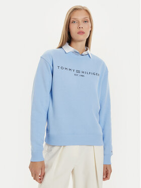 Tommy Hilfiger Tommy Hilfiger Majica dugih rukava Logo WW0WW39791 Svijetloplava Regular Fit