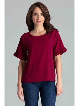 Lenitif Lenitif Bluzka L052 Czerwony Regular Fit