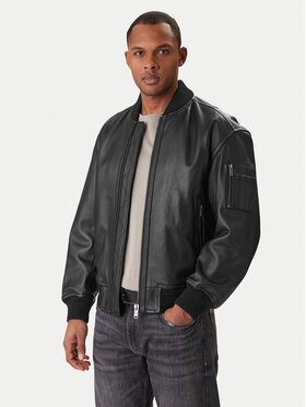 BOSS BOSS Nahkjope Jakri 50552151 Must Regular Fit