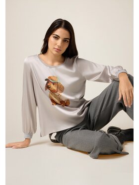 Oltre Oltre T-Shirt G065J004610N013 Szary Regular Fit