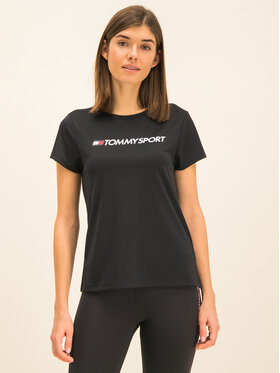 Tommy Sport Tommy Sport T-Shirt Chest Logo S10S100055 Μαύρο Regular Fit