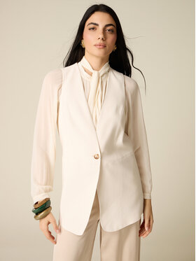 Oltre Oltre Gilet L012R200082N021 Bianco Regular Fit
