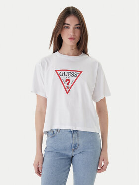 Guess Jeans Guess Jeans Tričko W4YI73 K8HM0 Biela Boxy Fit