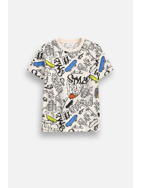 Coccodrillo Coccodrillo T-Shirt ZC6143206VBA-003 Kremowy Regular Fit