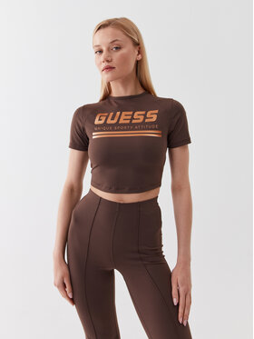 Guess Guess T-Shirt Aggie V3YP00 MC04N Braun Slim Fit
