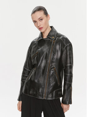 MAX&Co. MAX&Co. Lederjacke Ugolina Schwarz Regular Fit