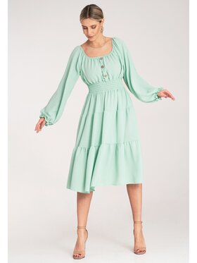 FIGL FIGL Každodenné šaty M1169 Zelená A-Line Fit