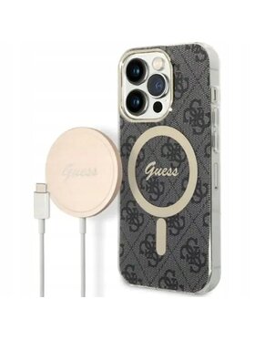 Guess Guess Etui na telefon 4G Metal Gold Logo Czarny