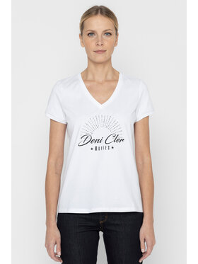 Deni Cler Milano Deni Cler Milano T-Shirt T-DC-T213-C2-10-10-1 Biały Regular Fit