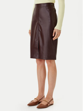Calvin Klein Jeans Calvin Klein Jeans Φούστα από απομίμηση δέρματος LV047E603G Καφέ Regular Fit