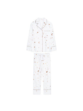 White pocket White pocket Piżama satynowa Biały Regular Fit