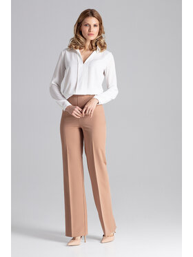FIGL FIGL Kalhoty z materiálu M657 Hnědá Regular Fit