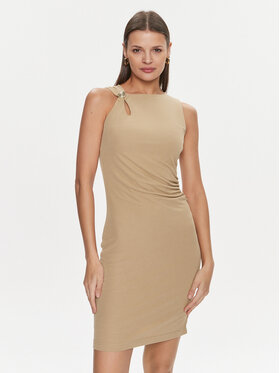 Guess Guess Φόρεμα κοκτέιλ Febe W4RK58 KAQL2 Μπεζ Slim Fit