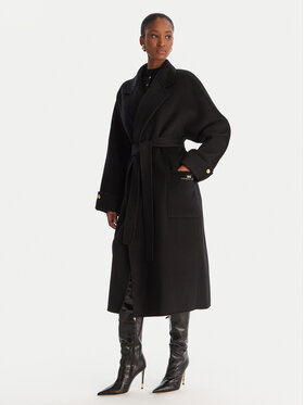Elisabetta Franchi Elisabetta Franchi Płaszcz wełniany CP-68D-56E2-V820 Czarny Regular Fit