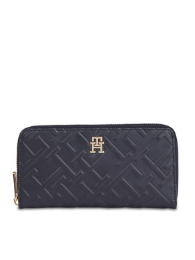 Tommy Hilfiger Tommy Hilfiger Дамски портфейл Iconic Tommy Large Za Mono AW0AW15272 Тъмносин