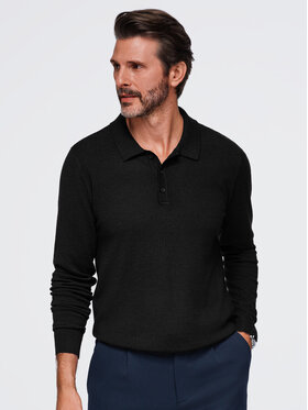 Ombre Ombre Polo OM-POLS-0151 Czarny Regular Fit