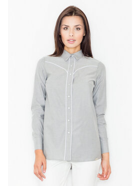 FIGL FIGL Koszula M492 Szary Regular Fit