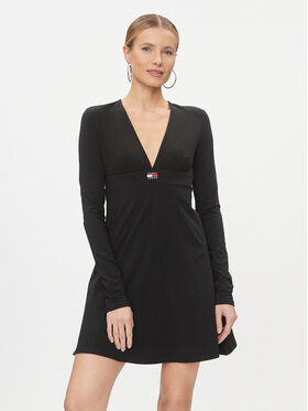Tommy Jeans Tommy Jeans Ikdienas kleita Xs Badge DW0DW16484 Melns Slim Fit