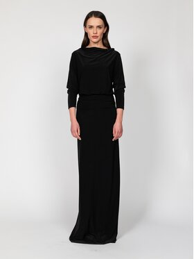 Nudyess Nudyess Sukienka codzienna Altair Midi Czarny Regular Fit