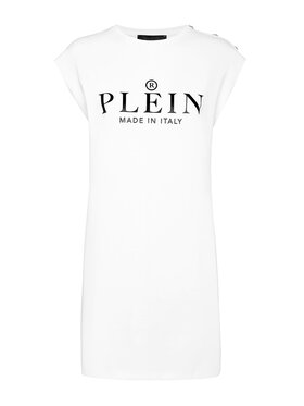 PHILIPP PLEIN PHILIPP PLEIN Sukienka codzienna 3445 Biały Over Fit