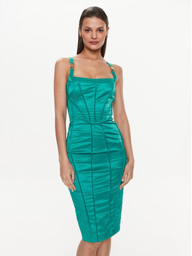 Babylon Babylon Cocktail obleka S_E00748 Zelena Slim Fit