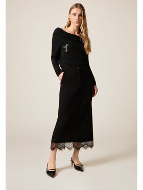 Oltre Oltre Gonna midi 1019R001576N033 Nero Regular Fit