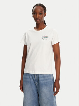 PINKO PINKO T-krekls Nambrone 103320 A2G7 Balts Regular Fit