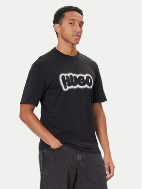 HUGO HUGO Marškinėliai Nulibax 50549155 Juoda Regular Fit