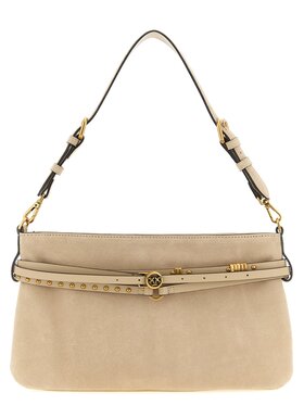 PINKO PINKO Torebka Beige Cowhide Shoulder Beżowy