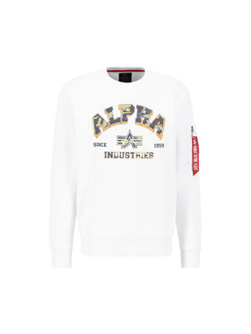 Alpha Industries Alpha Industries Bluza College Camo Sweatshirt Biały Regular Fit