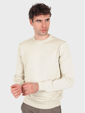 Evenemen Evenemen Sweter Round Neck Light Beige Beżowy Slim Fit