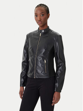 Rinascimento Rinascimento Jacke aus Kunstleder CFC0124661003 Schwarz Regular Fit