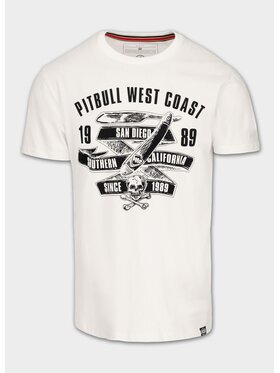 PITBULL PITBULL T-Shirt Koszulka męska Slim Fit OLDSCHOOL RAZOR 3XL Biały Regular Fit