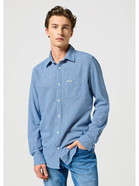 Wrangler Wrangler Koszula 1 PKT SHIRT LIGHT Niebieski Regular Fit