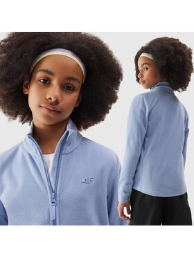 4F 4F Fleecová mikina 4FJWSS24TFLEF166 Modrá Regular Fit