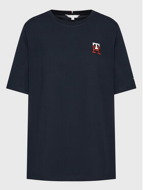 Tommy Hilfiger Curve Tommy Hilfiger Curve T-Shirt Monogram WW0WW37512 Granatowy Regular Fit