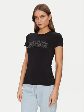 Guess Guess Tričko W5GI04 J1314 Čierna Slim Fit
