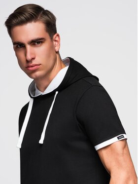 Ombre Ombre T-Shirt OM-TSCT-0256 Czarny Regular Fit