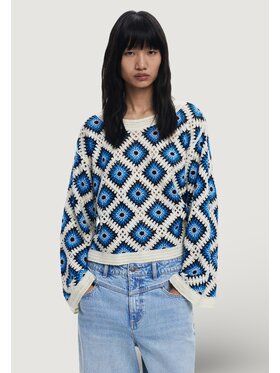 Desigual Desigual Sweter JERS_DEMIS Biały Casual Fit