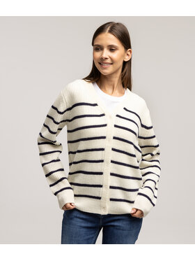 Lee Cooper Lee Cooper Kardigan JOANA 8515 Biały Regular Fit