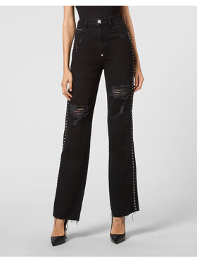 PHILIPP PLEIN PHILIPP PLEIN Jeansy 3761 Czarny Palazzo Fit