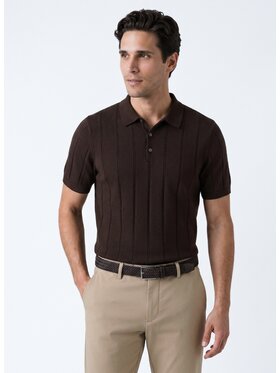 Pako Lorente Pako Lorente Polo P26WF-TX-005 Brązowy Regular Fit