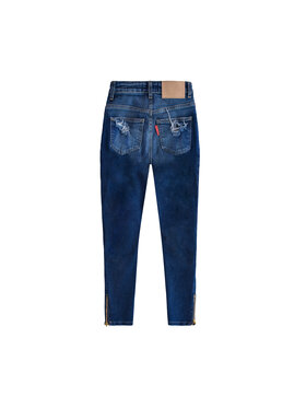 MissDenim MissDenim Spodnie damskie Zip Leg Granatowy Skinny Fit