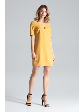 FIGL FIGL Sukienka M634 Żółty Regular Fit
