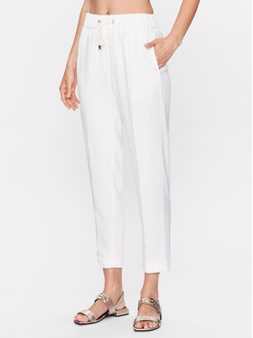 Peserico Peserico Hlače iz tkanine P04141U Bela Regular Fit