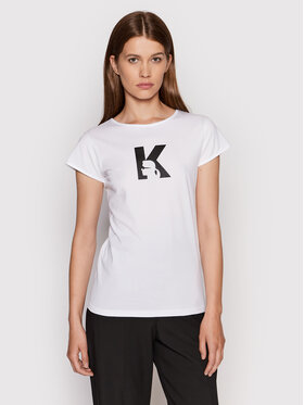 KARL LAGERFELD KARL LAGERFELD T-Shirt KL22WTS01 Biały Regular Fit