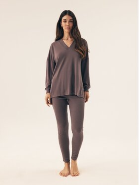Esotiq Esotiq Komplet bluza i legginsy 42411 Szary Loose Fit